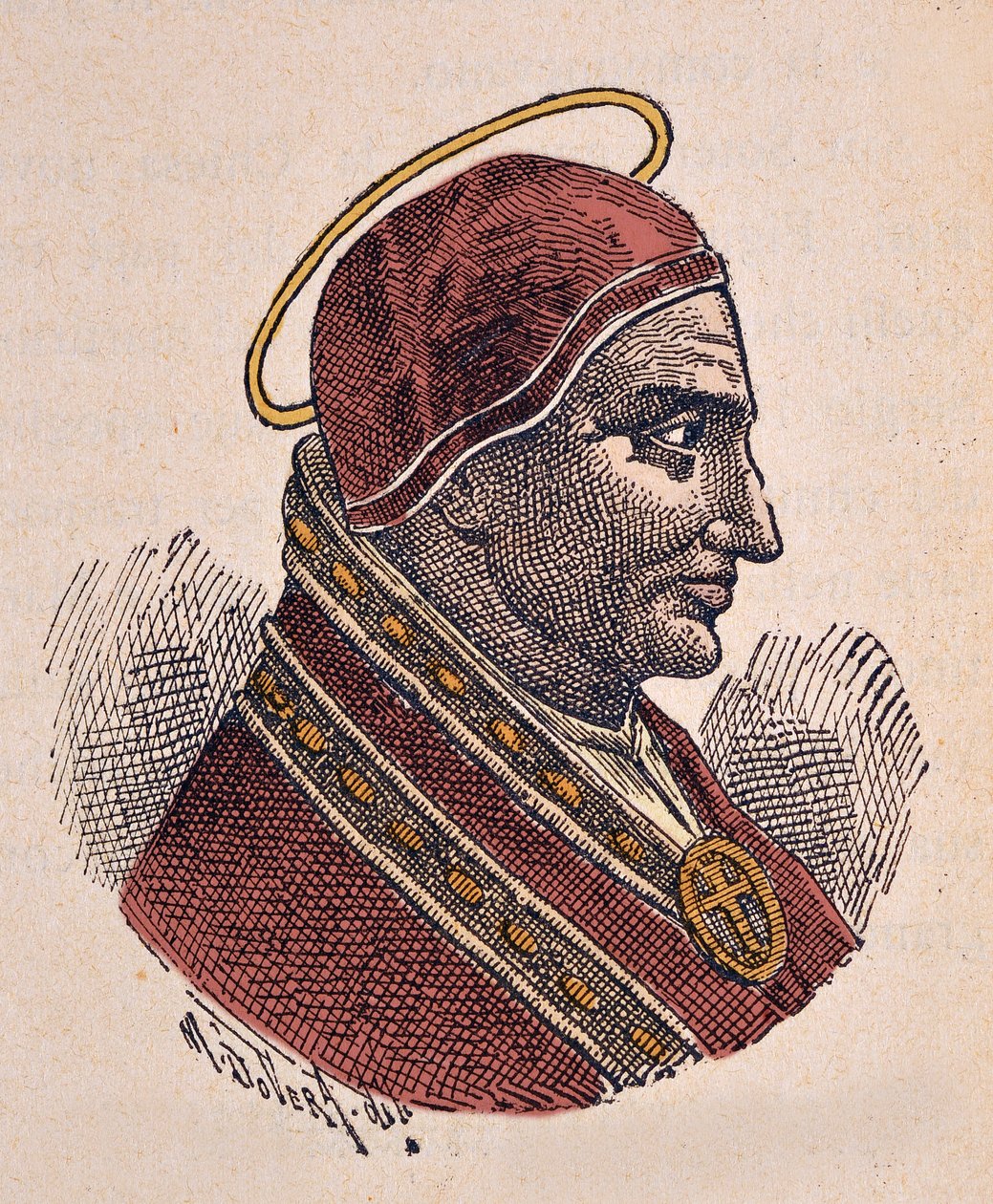 Retrato do Papa Soter (Sotero ou Soterius) (ca. 166-175) de Italian School