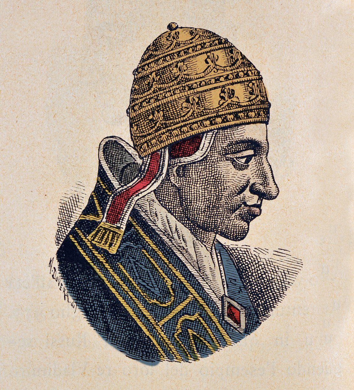 Retrato do papa Sylvestre II de Italian School