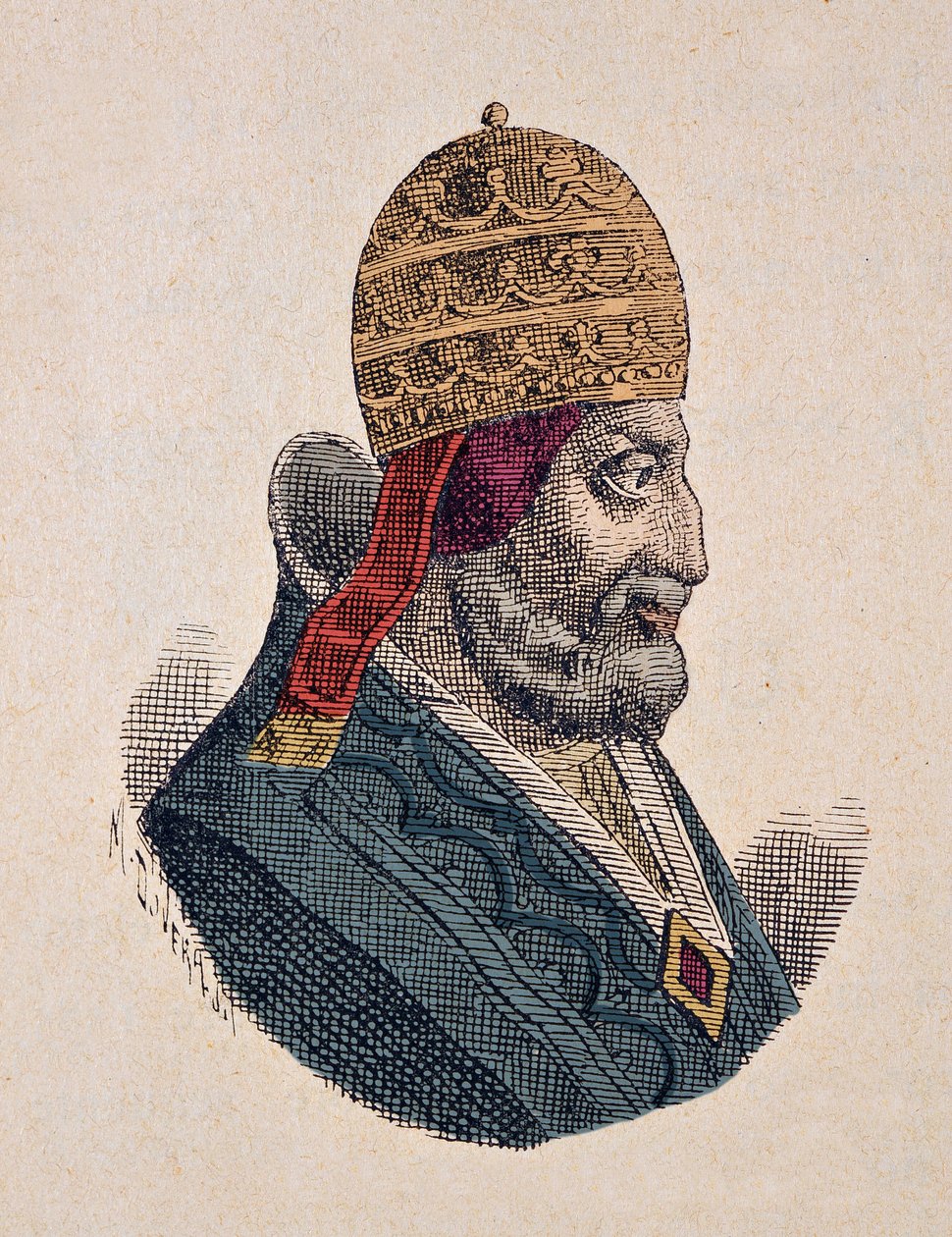 Retrato do Papa Urbain III (Urbano ou Urbanus ou Urbano) (1185-1187) de Italian School