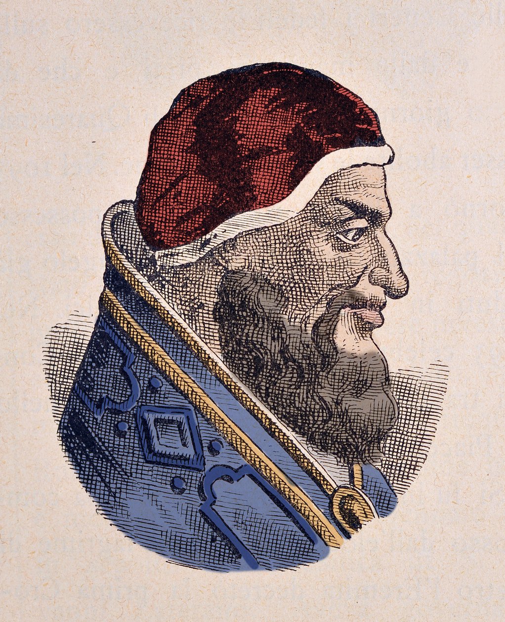 Retrato do Papa Urbain II (Urbano ou Urbanus ou Urbano) (1088-1099) de Italian School