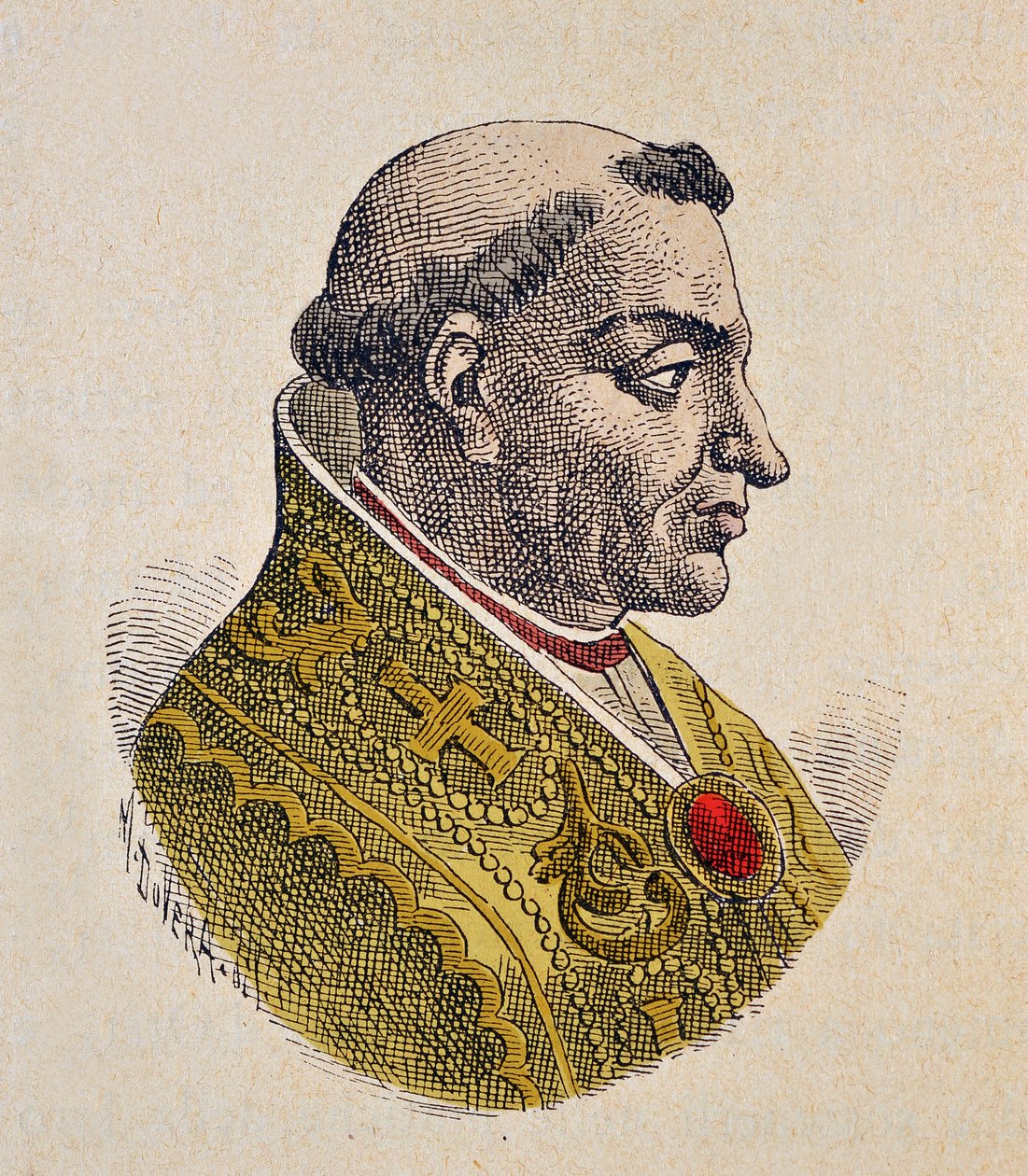Retrato do Papa Valentino (Valentino, Valentine ou Valentinus) (827) de Italian School