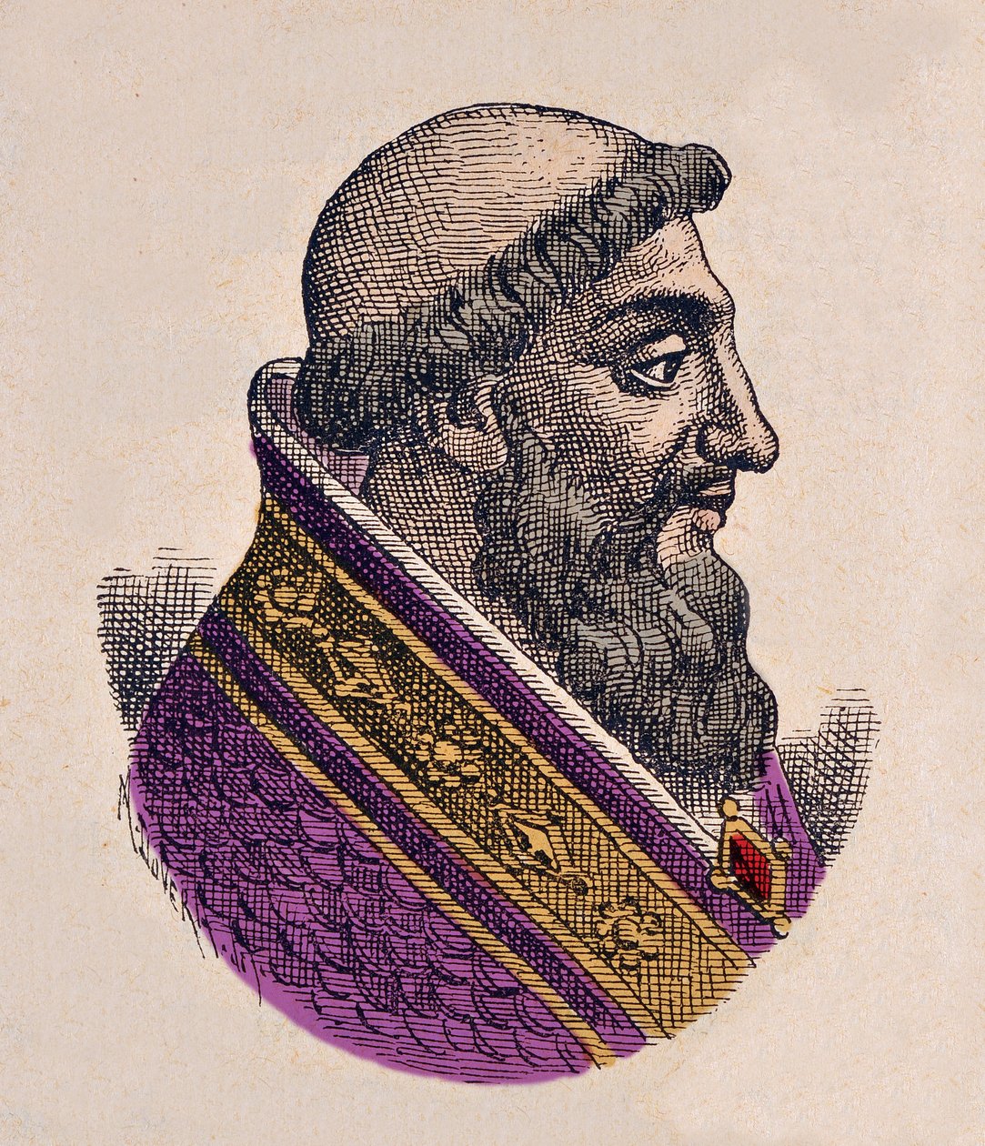 Retrato do Papa Victor II (Vittore) (1055-1057) de Italian School