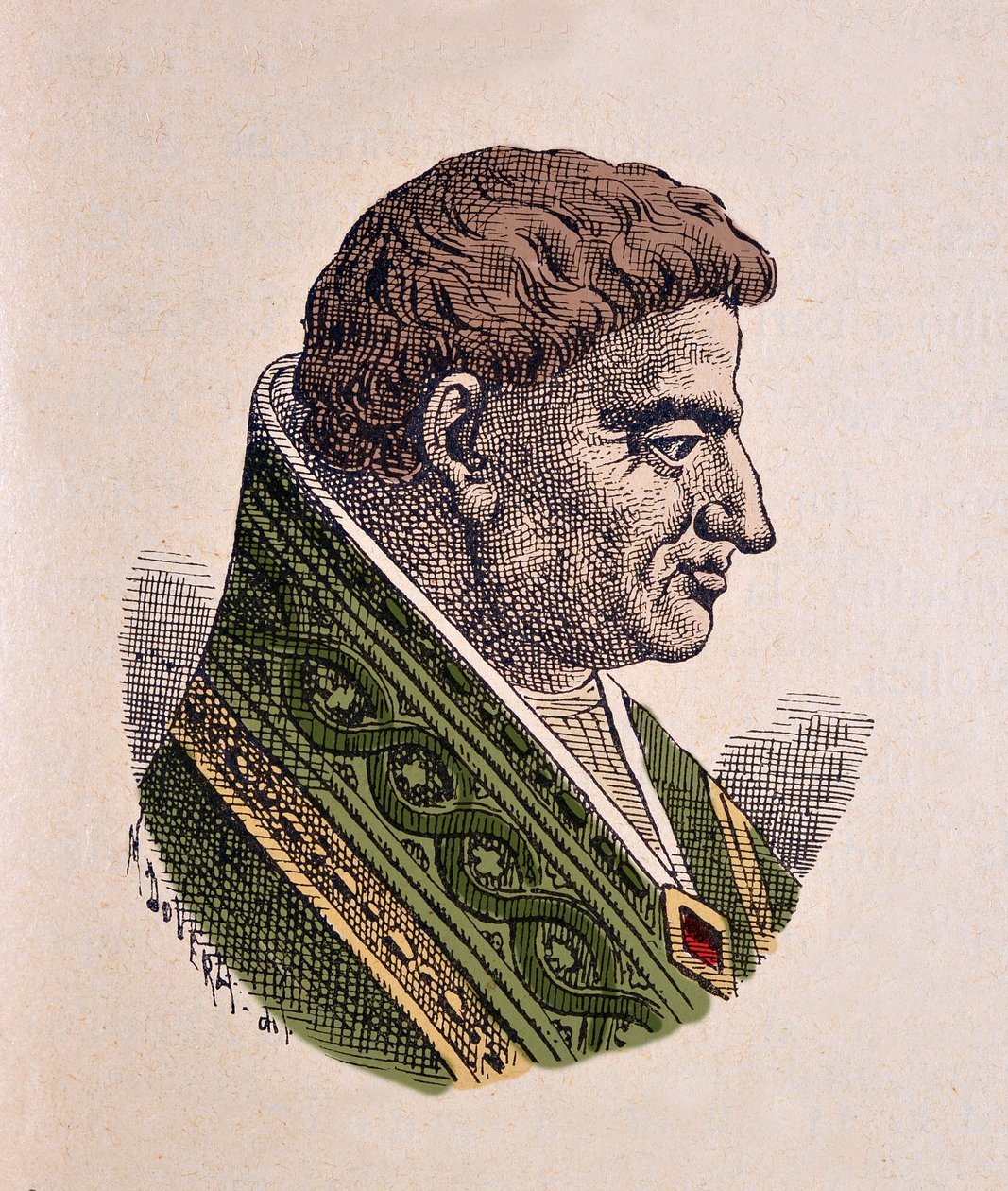 Retrato do Papa Victor II (Vittore) (1086-1087) de Italian School