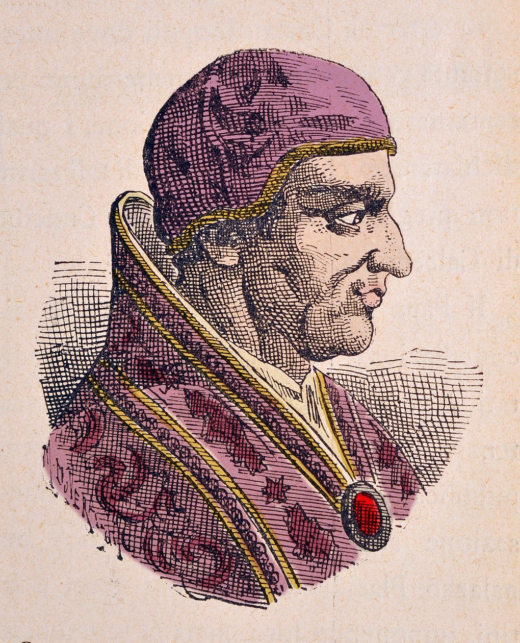 Retrato do Papa Vigílio (Vigilius ou Vigilio) (537-555) de Italian School