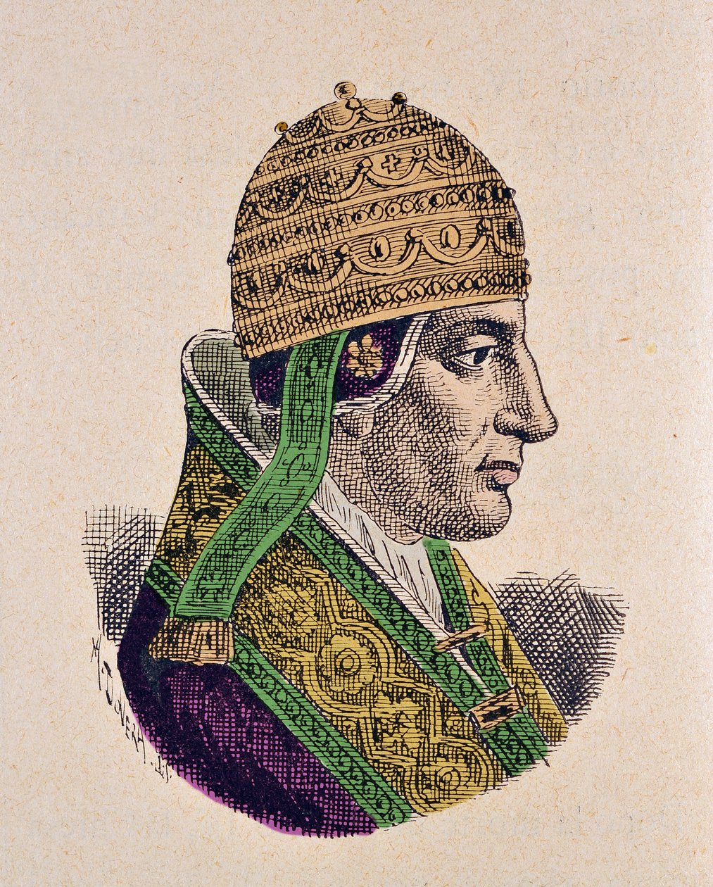 Retrato do Papa Santo Celestino V (Celestino, Celestino ou Caelestinus) (1294) de Italian School