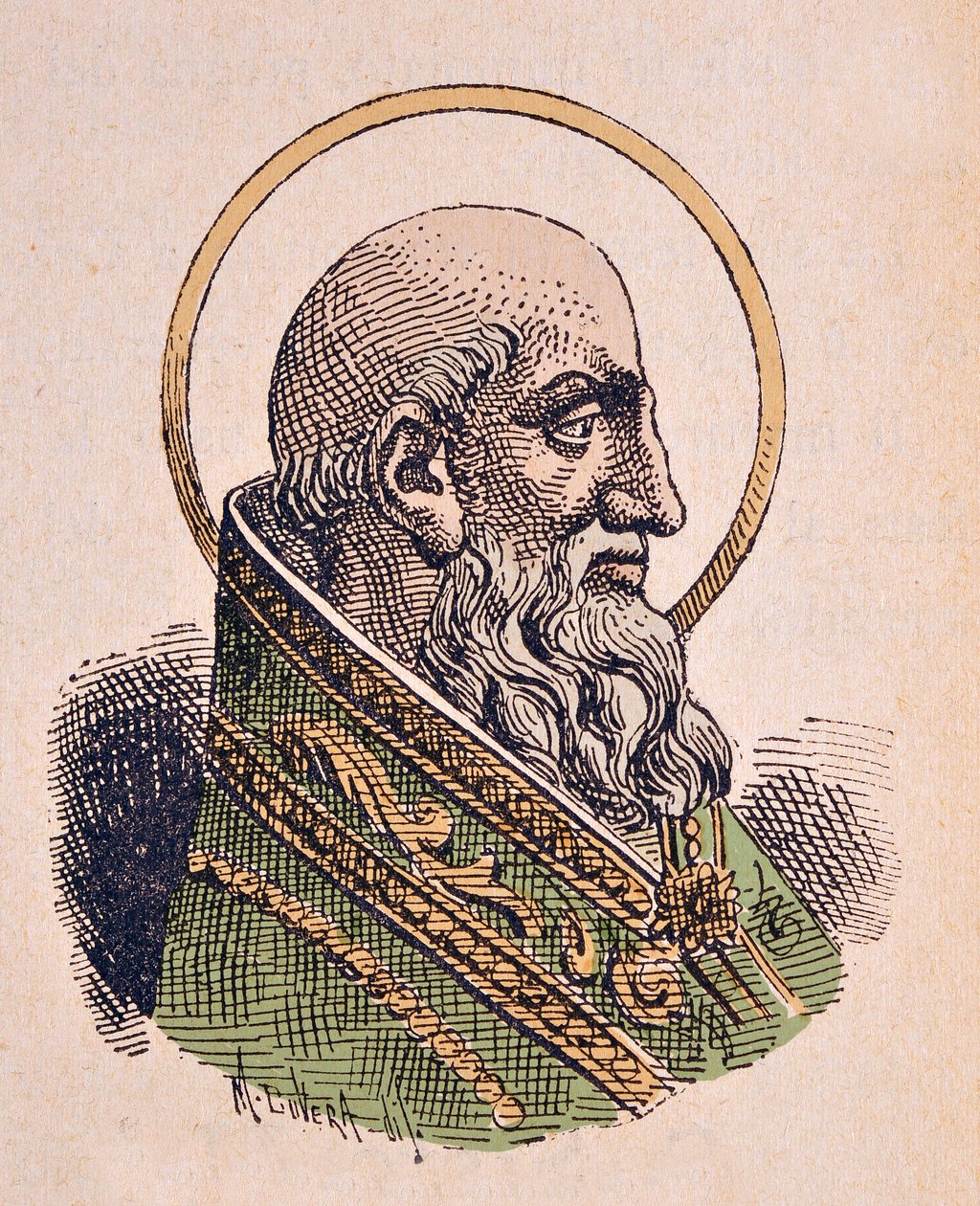 Retrato do Papa Santo Estêvão I de Italian School