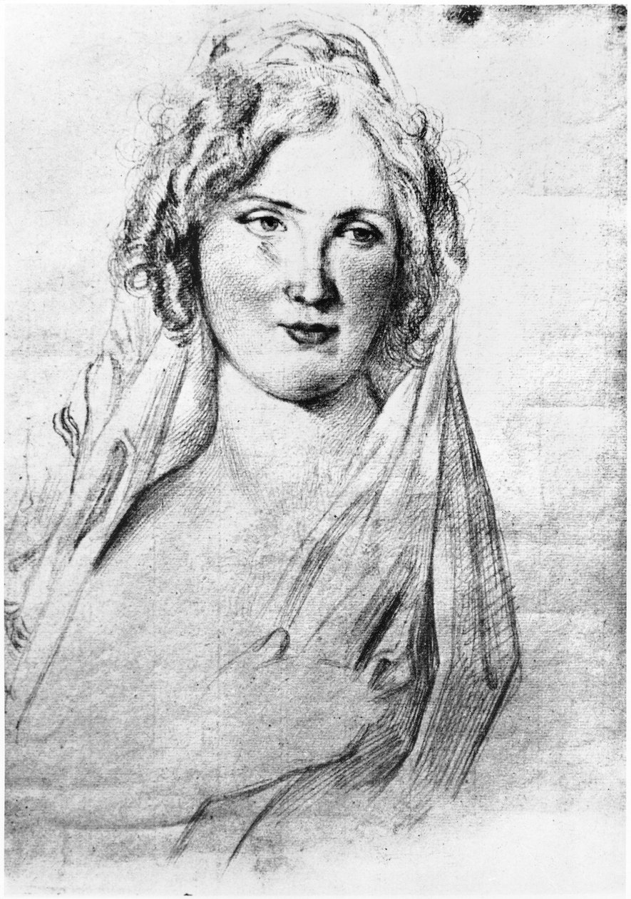 Retrato presumido de Angela Pietragrua, condessa Simonetta, amante do escritor francês Stendhal, quando estava na Itália, entre setembro de 1811 e 1815 de Italian School