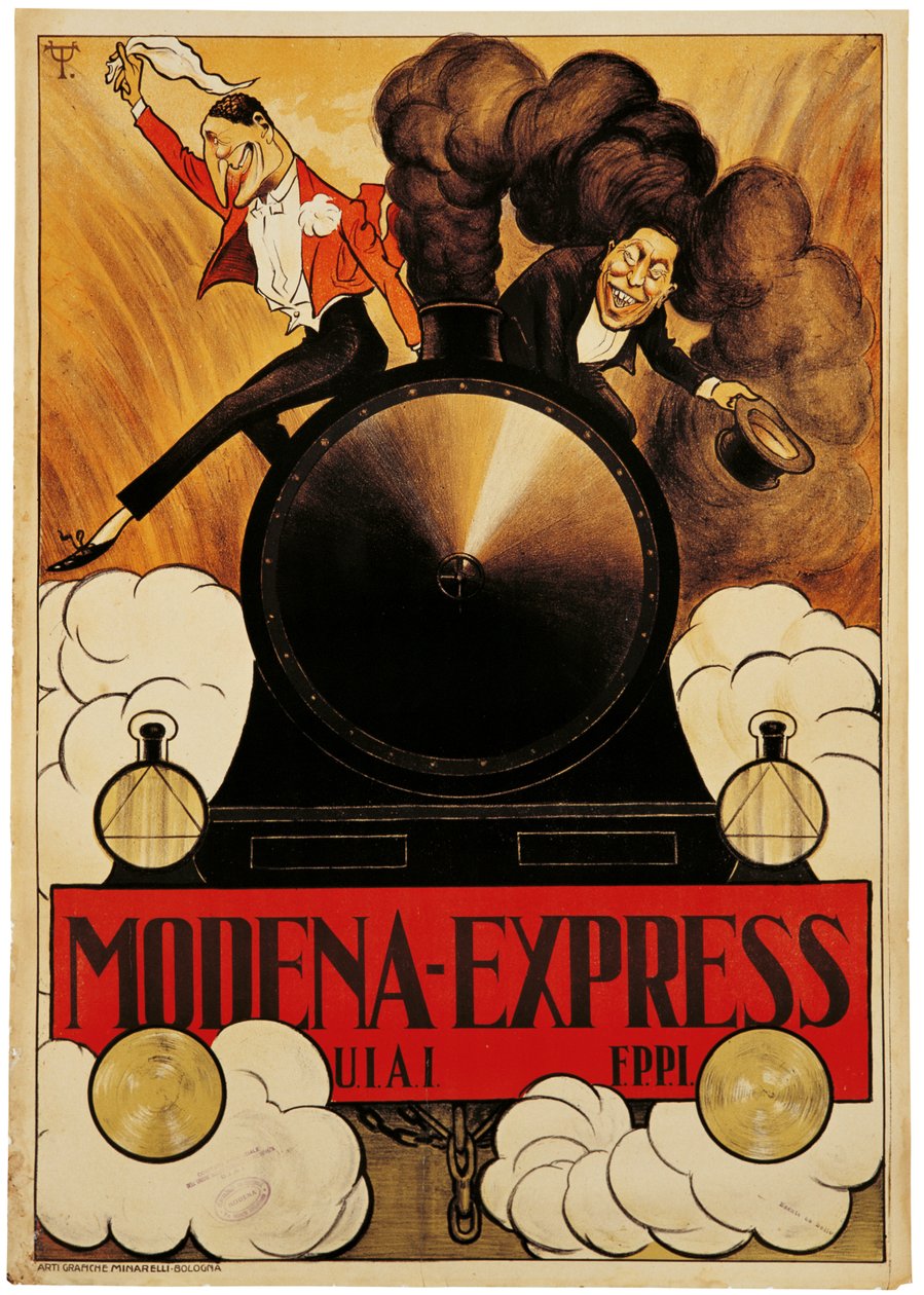 Cartaz publicitário do Modena Express de Italian School