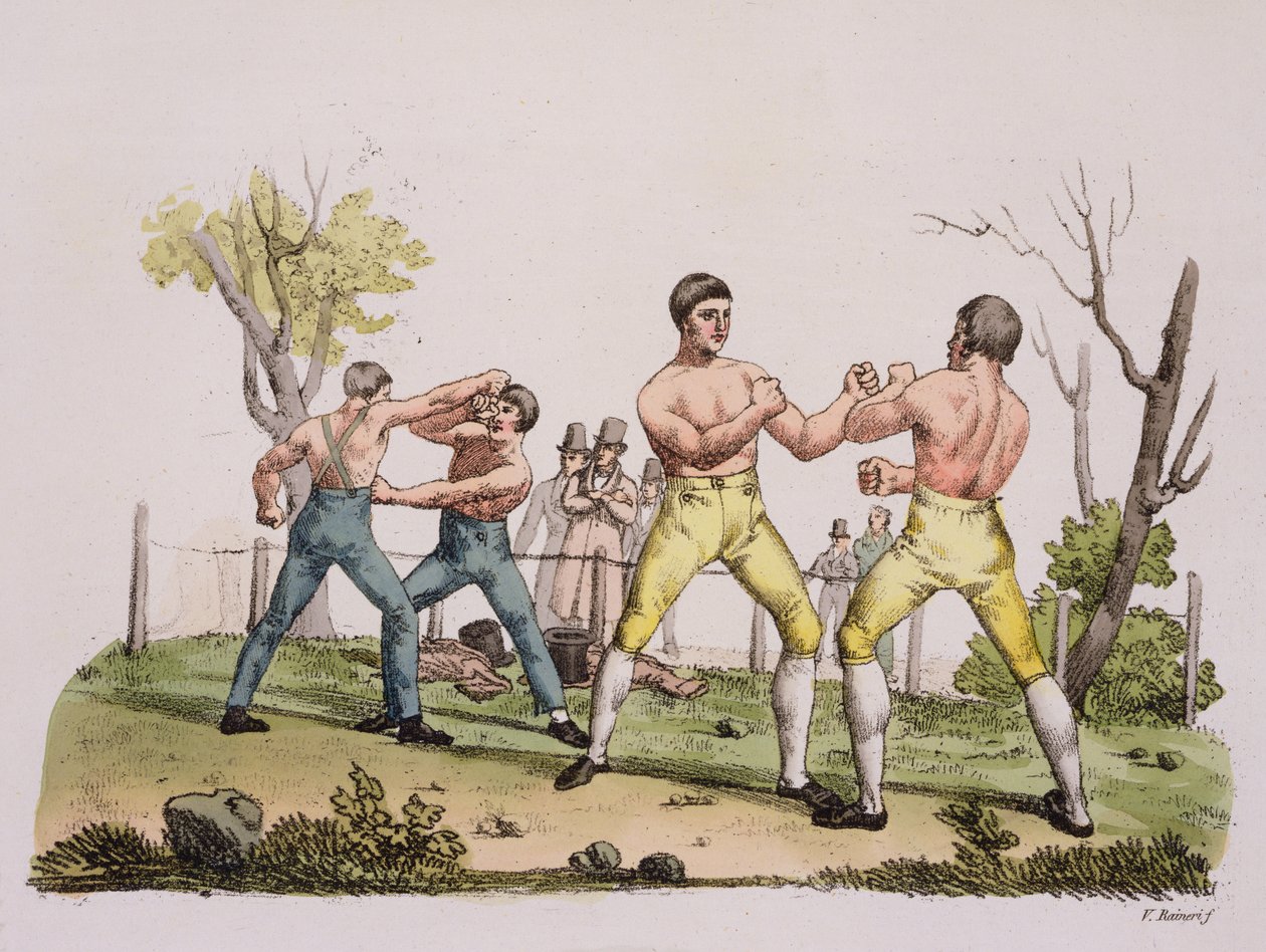 Pugilistas, placa 31 da História das Nações (aquatint) de Italian School
