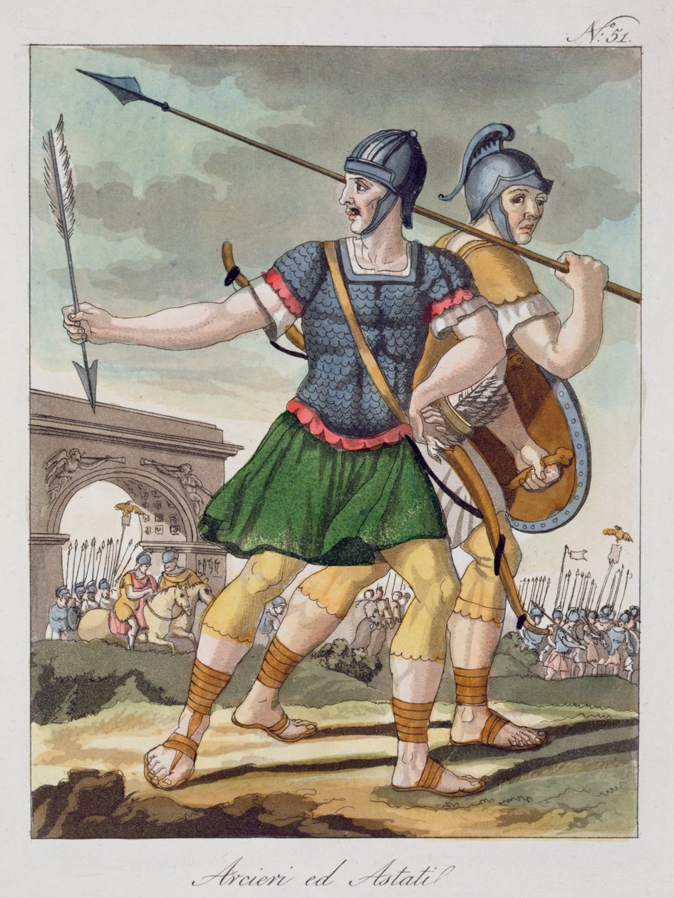 Arqueiros Romanos, de LAntica Roma, 1825 de Italian School