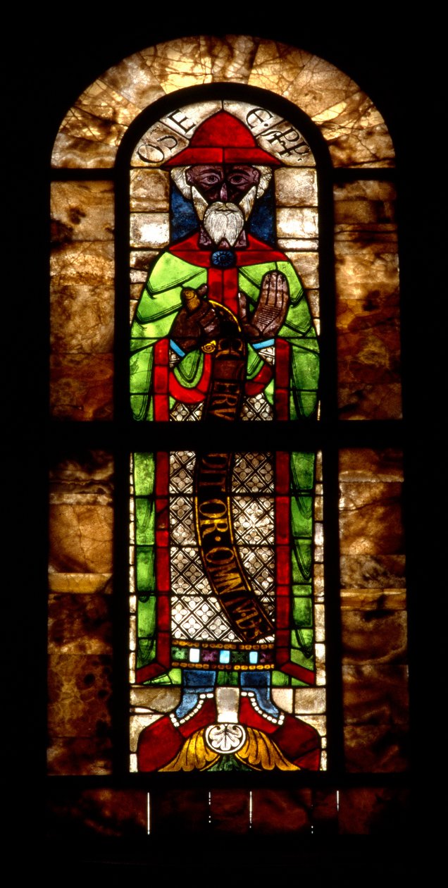 Arte Romana: Prophhete Hosee. Vidro manchado da Catedral de Augusta, na Sicília. Século XVIII Itália de Italian School