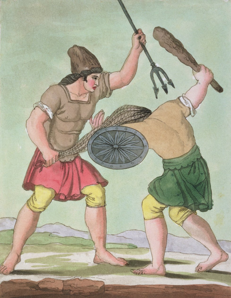 Gladiadores Romanos, de LAntica Roma, 1825 de Italian School