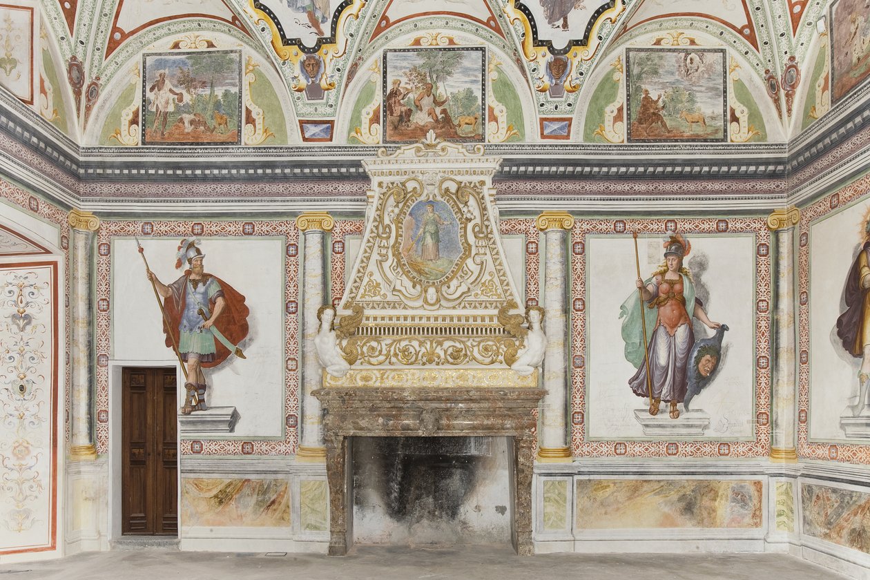Quarto de Júpiter e Mercúrio: Marte e Minerva (fresco) de Italian School