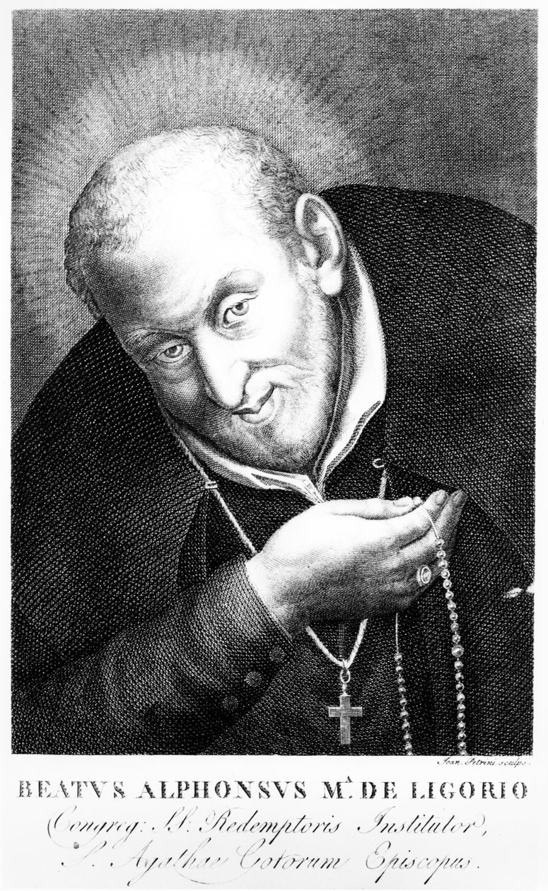 Santo Afonso Maria de Ligorio, impressão feita por Joan Petrini de Italian School