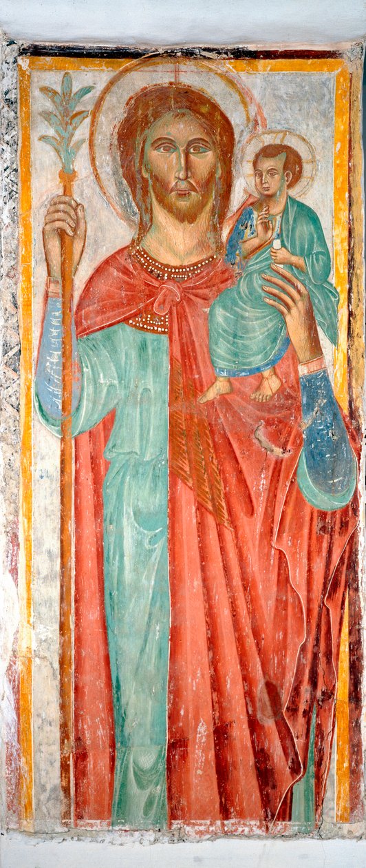 São Cristóvão Anónimo Afresco do século XIV Varazze, capela do castelo de Invrea, Itália de Italian School