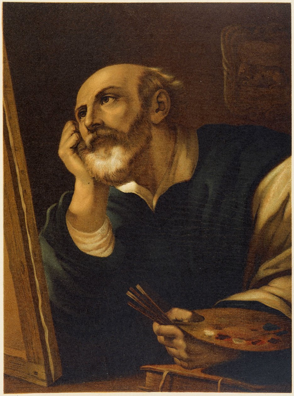 São Lucas que pinta em "Aurea Bibbia classica: storia della rivelazione divina nell