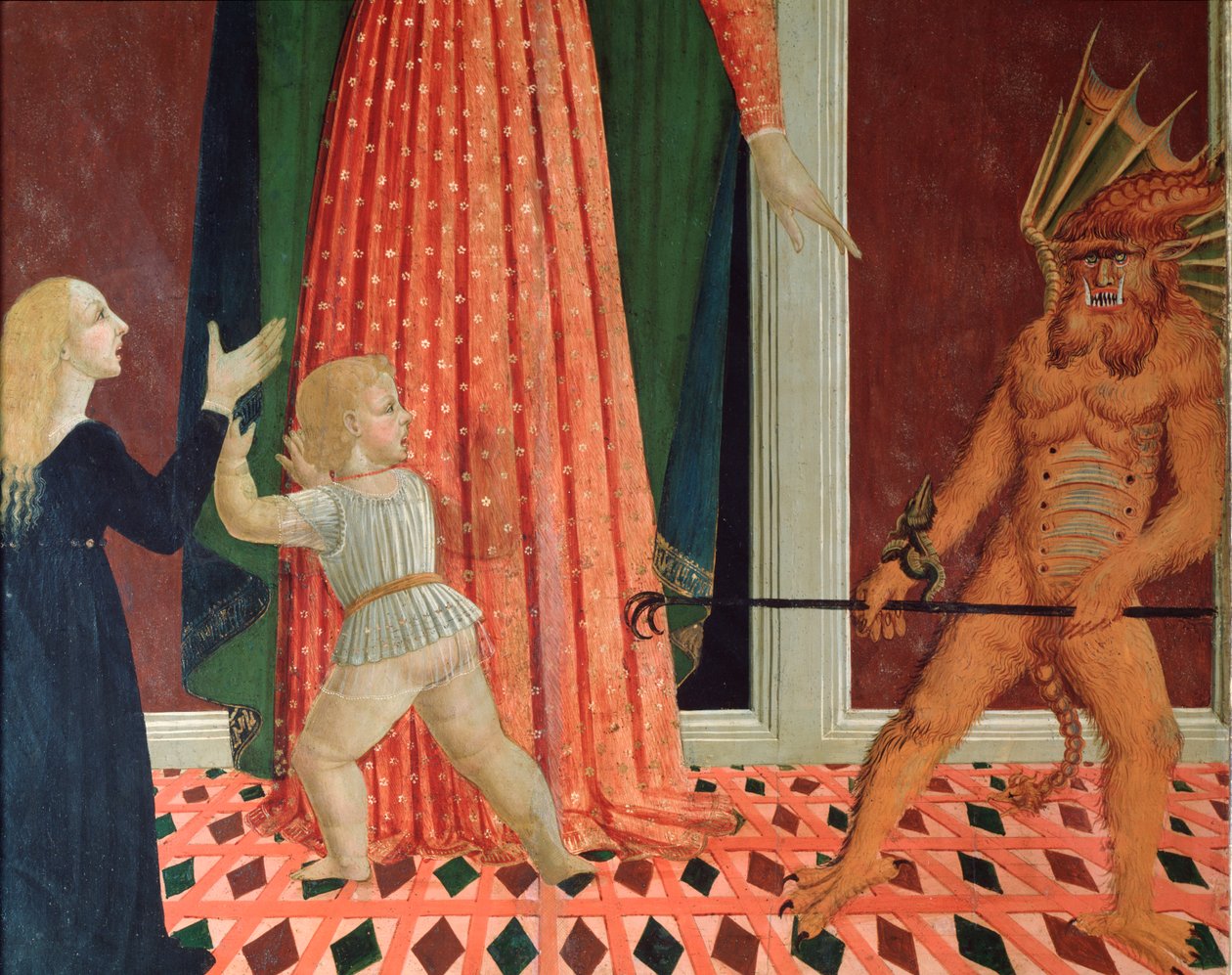 Santa Maria del Soccorso ou Maria Auxiliadora Detalhe de um demônio (Detalhe de um demônio) Pintura da escola florentina do século XV Florença Chiesa di Santo Spirito de Italian School