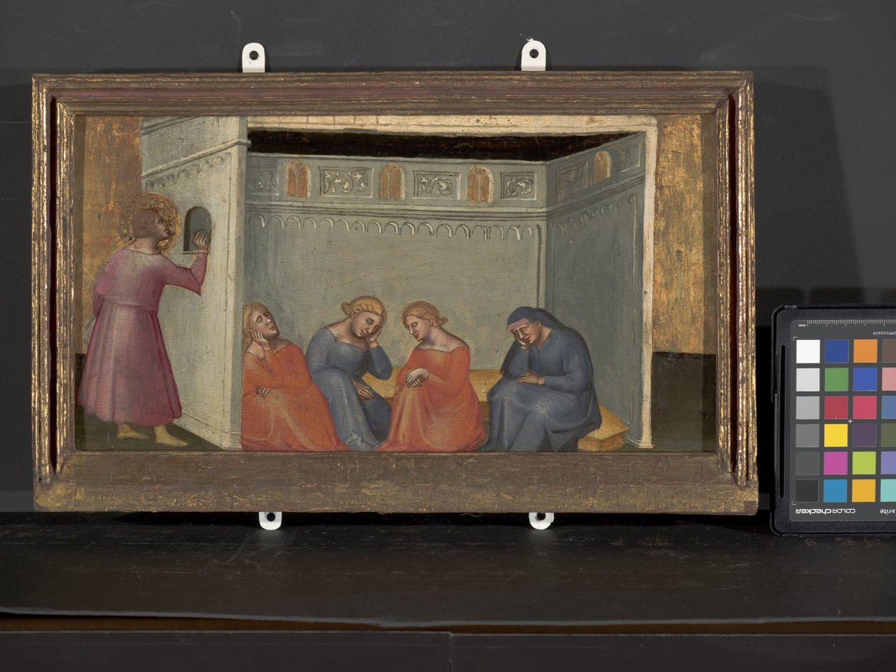 Cena de A Lenda de São Nicolau (tempera e ouro sobre madeira) de Italian School