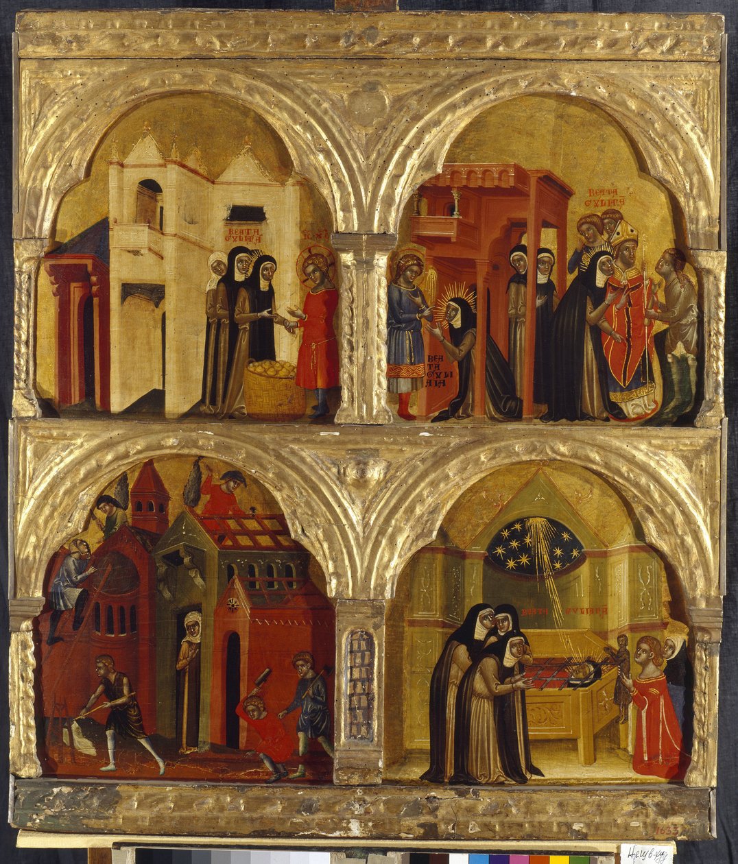 Cena da vida de Santa Juliana. Pintura por um mestre veniciano, tempera sobre madeira, segunda metade do século XIV. Arte italiana, Idade Média, arte gótica. Estado Hermitage, São Petersburgo. de Italian School