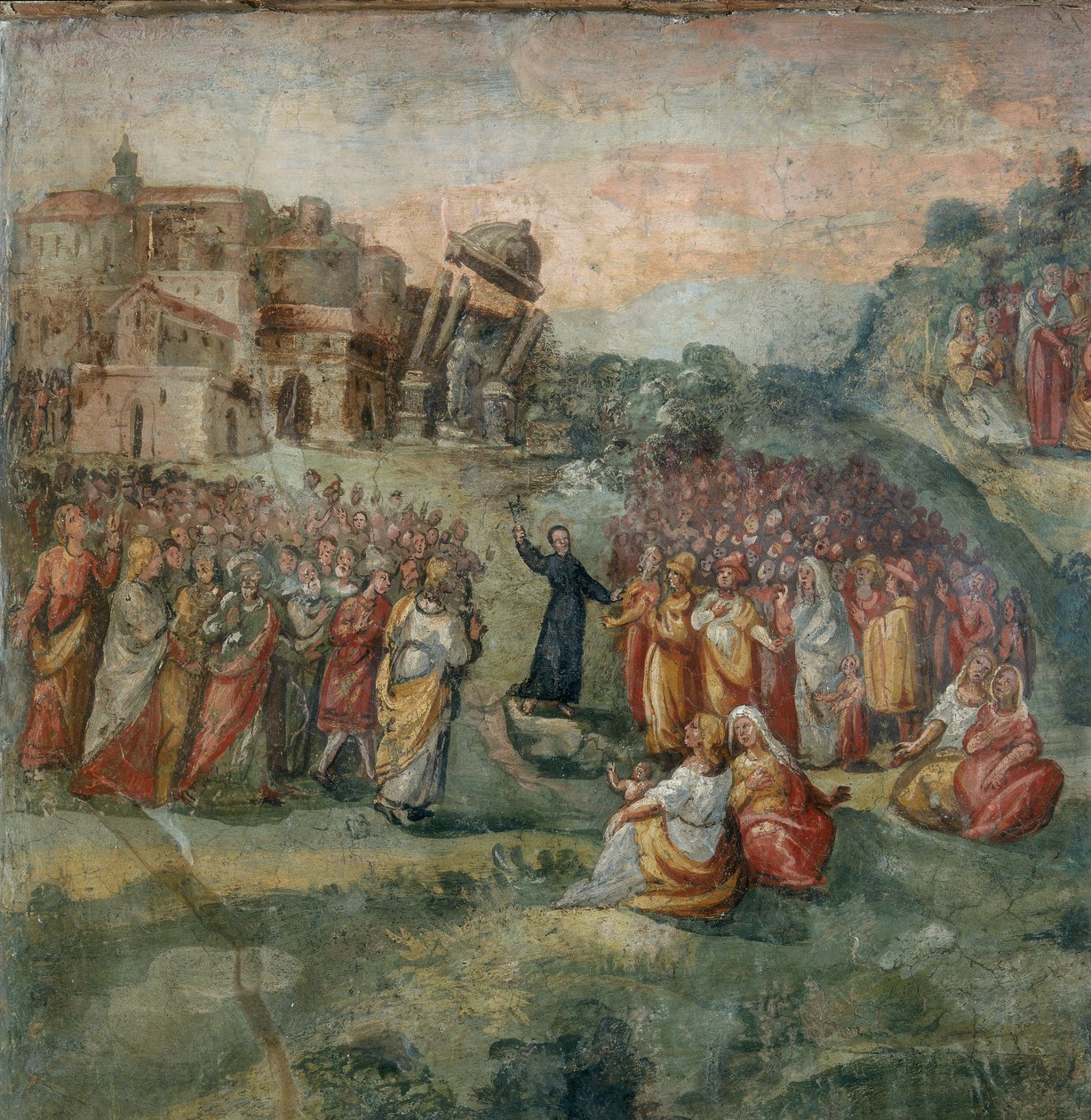 Sermão de Santo Hipólito, detalhe da pintura do martírio de Santo Hipólito e seus companheiros de Italian School