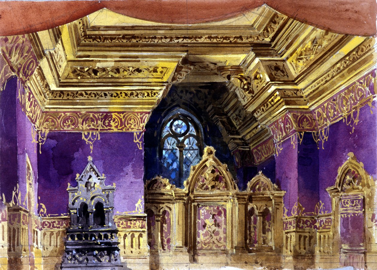 Cenário para a ópera "Lucrezia Borgia" de Gaetano Donizetti, Milão, 1833 de Italian School