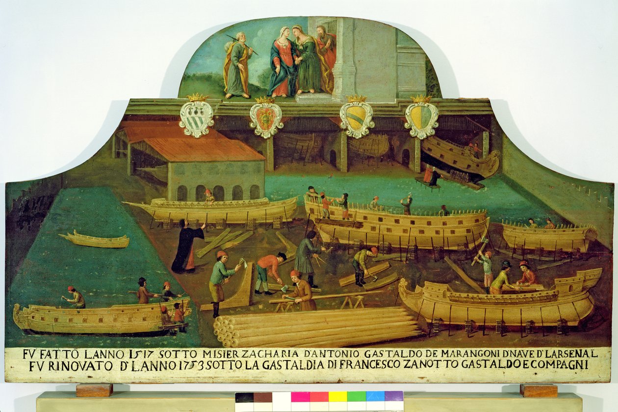 Assine para a família de Marangoni dos shipbuilders, Venetian, 1517 de Italian School