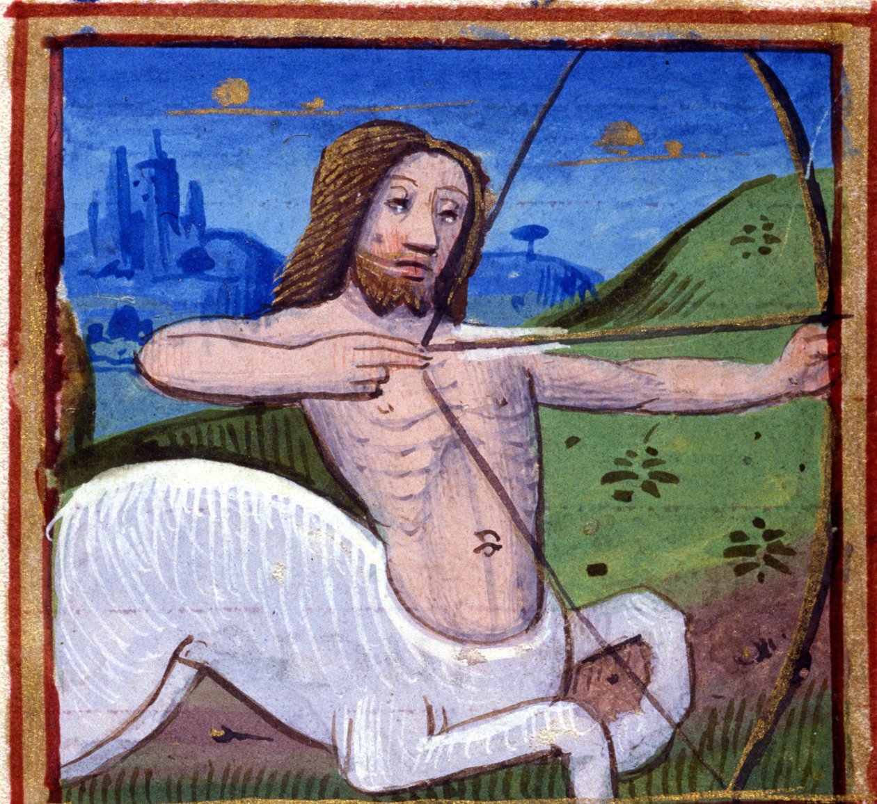 Signo de Sagitário. Horóscopo italiano, meados do século XV. de Italian School