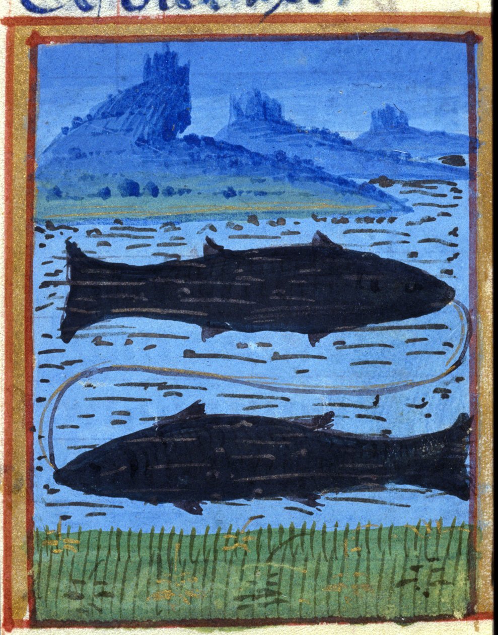 Sinal de peixe. Horóscopo italiano, meados do século XV. de Italian School