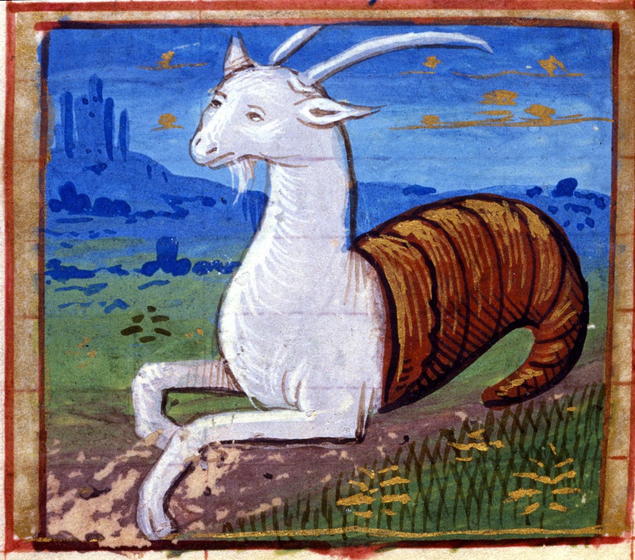 Signo do Capricórnio. Horóscopo italiano, meados do século XV. de Italian School