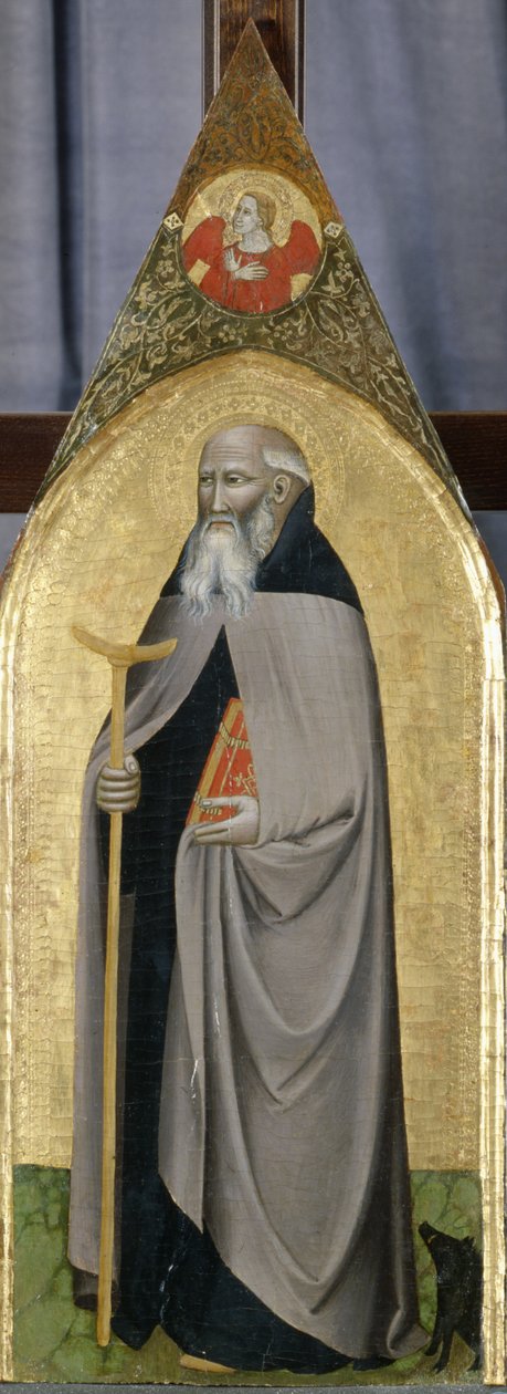 Santo António Abade, c.1360 (têmpera sobre madeira de choupo) de Italian School
