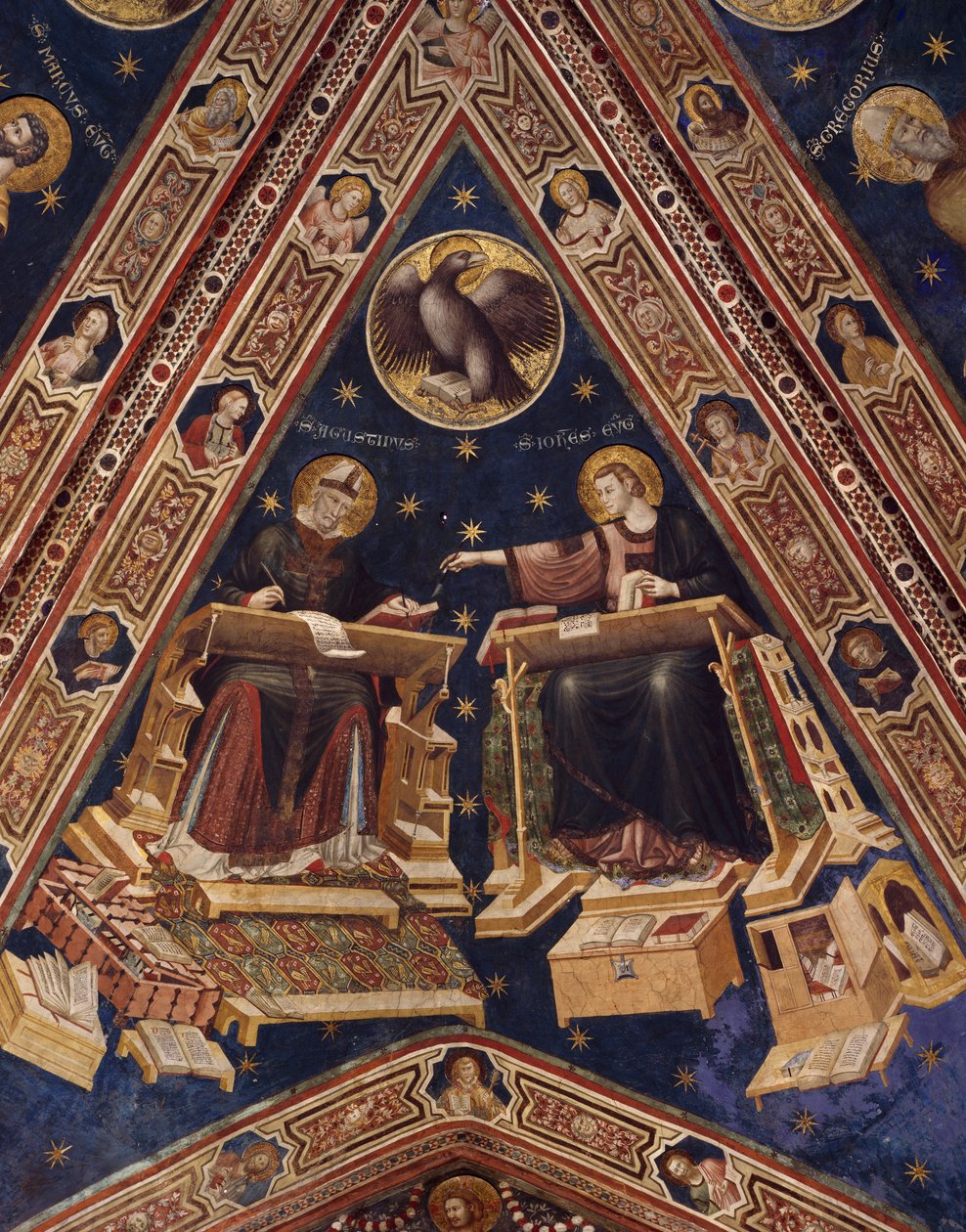 Santo Agostinho e São João Evangelista de Italian School
