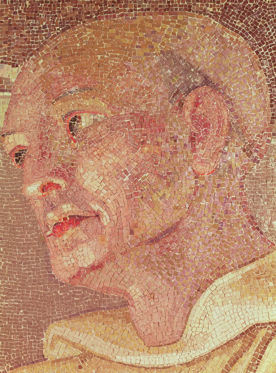 São Bernardo de Claraval (c.1090-1153) da Cripta de São Pedro (mosaico) (detalhe) de Italian School