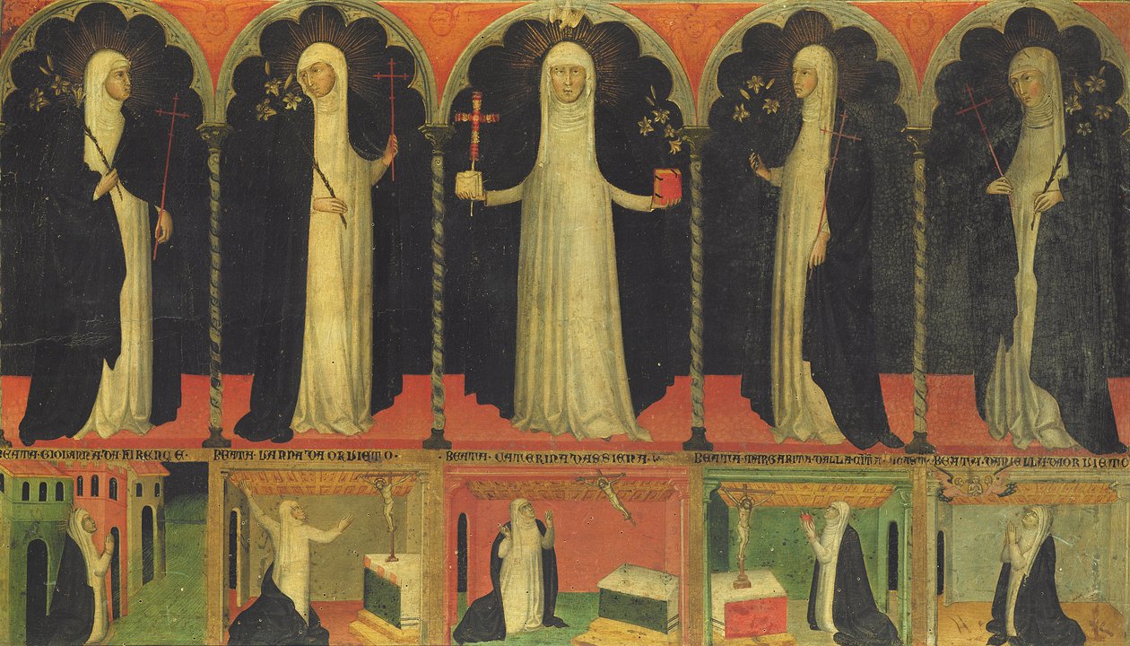 Santa Catarina e quatro santos dominicanos de Italian School