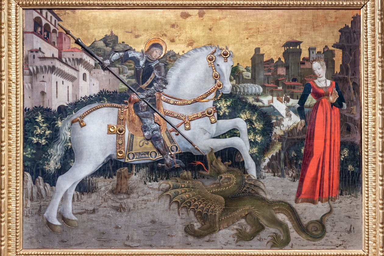 São Jorge e o Dragão" de Italian School