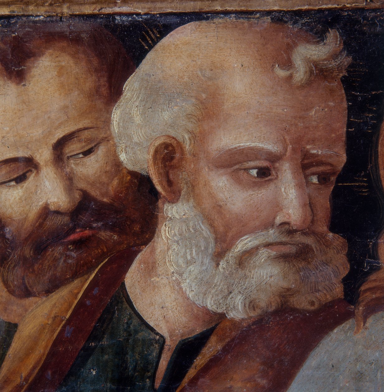 São Pedro, detalhe do retábulo representando a Madonna e o Menino com os Santos Pedro e Paulo, 1540 (têmpera no painel) de Italian School