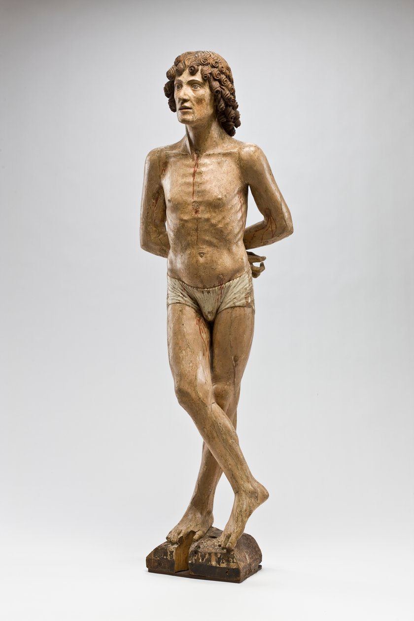 São Sebastião, c.1500 (madeira policromada) de Italian School