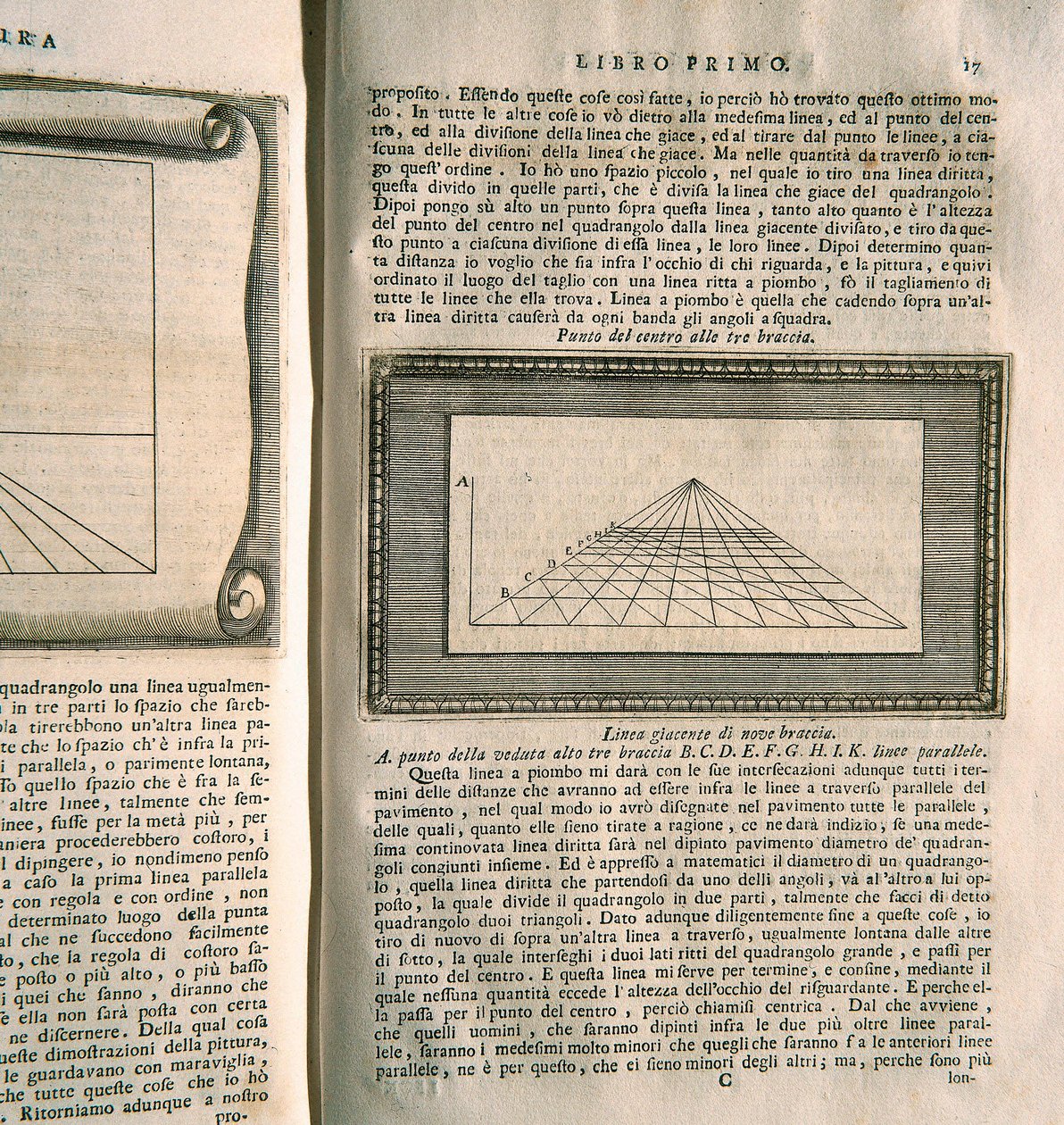 Estudo sobre a perspectiva na pintura - quadro do primeiro livro da série " sobre pintura" do leão Battista Alberti (gravura) de Italian School