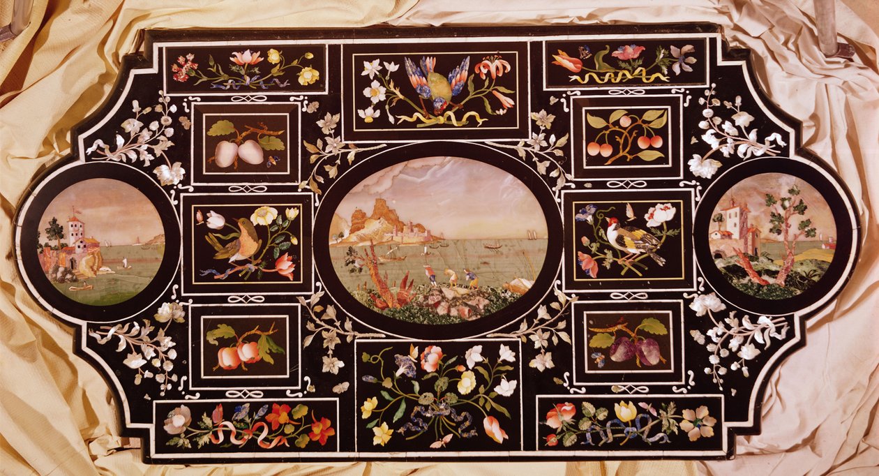 Tampo da mesa (pietra dura) de Italian School