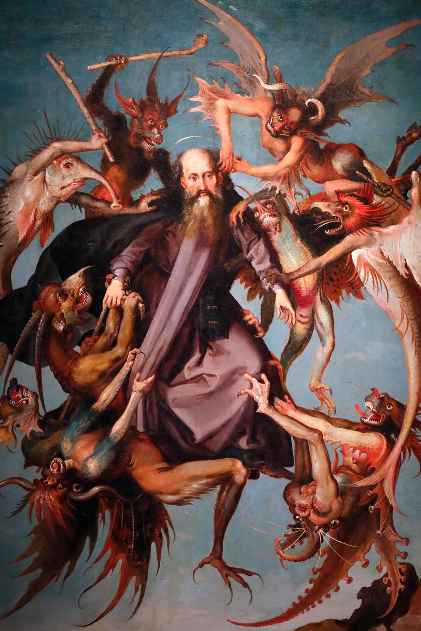 Tentações de Santo António. século 16. Quadro. Anônimo. Génova. Itália. de Italian School
