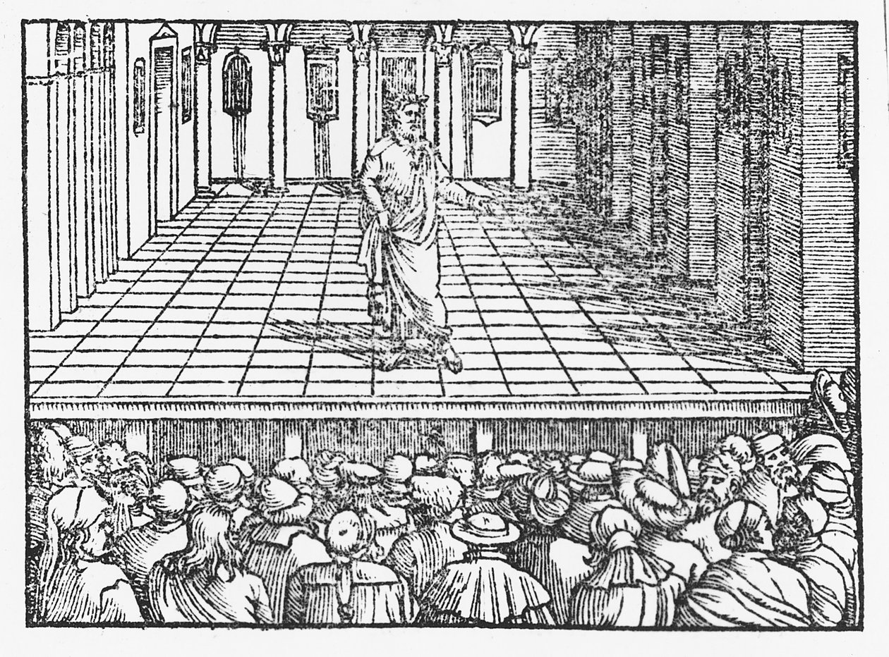 Terence stage, c.1563 (xilogravura) de Italian School