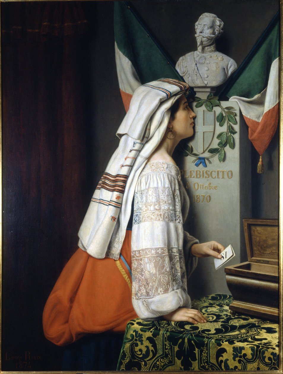 O plebiscito de 1870. Nesta ocasião, os italianos votaram pela unidade italiana. Museo del Risorgimento. Milão de Italian School