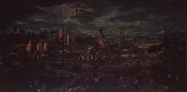 A Batalha de Lepanto, 7 de Outubro de 1571 de Italian School