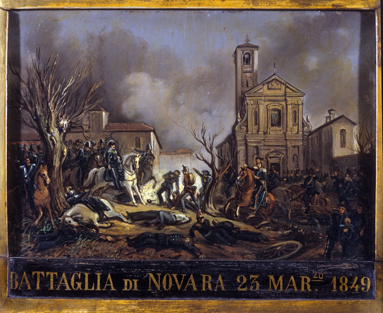 A Batalha de Novara (Novara), 23 de março de Italian School