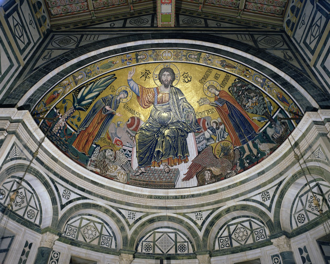 A bênção de Cristo, 1297 (mosaico) de Italian School