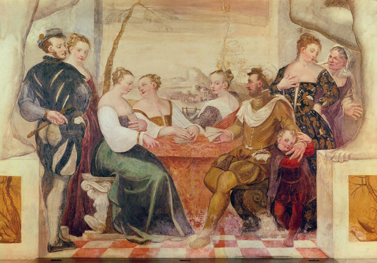 O jogo de cartas, 1570 de Italian School