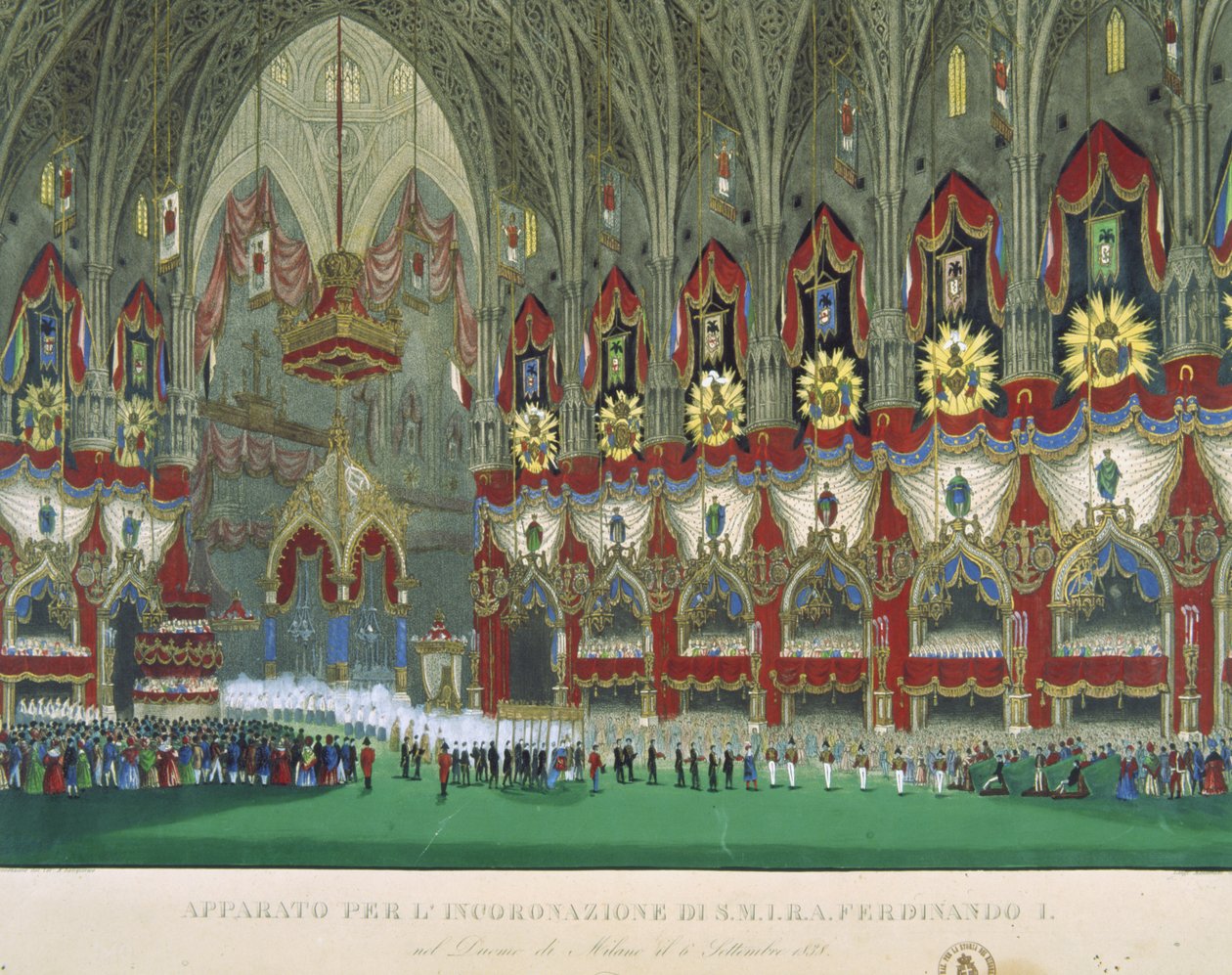 A coroação de Fernando I na Catedral de Milão, 6 de setembro de 1838 de Italian School