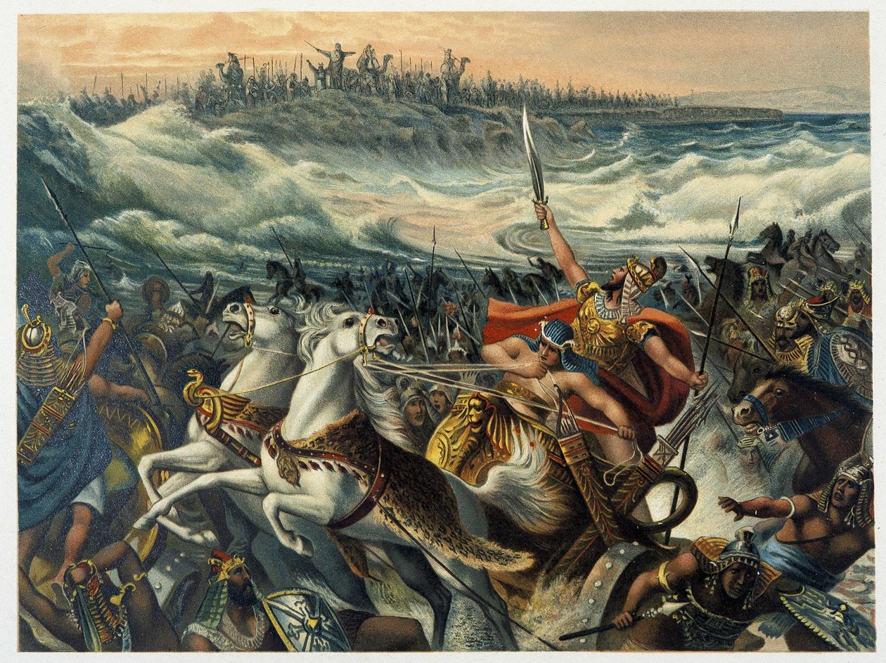 Os egípcios afogando-se no Mar Vermelho - em "Aurea Bibbia classica: storia della rivelazione divina nell