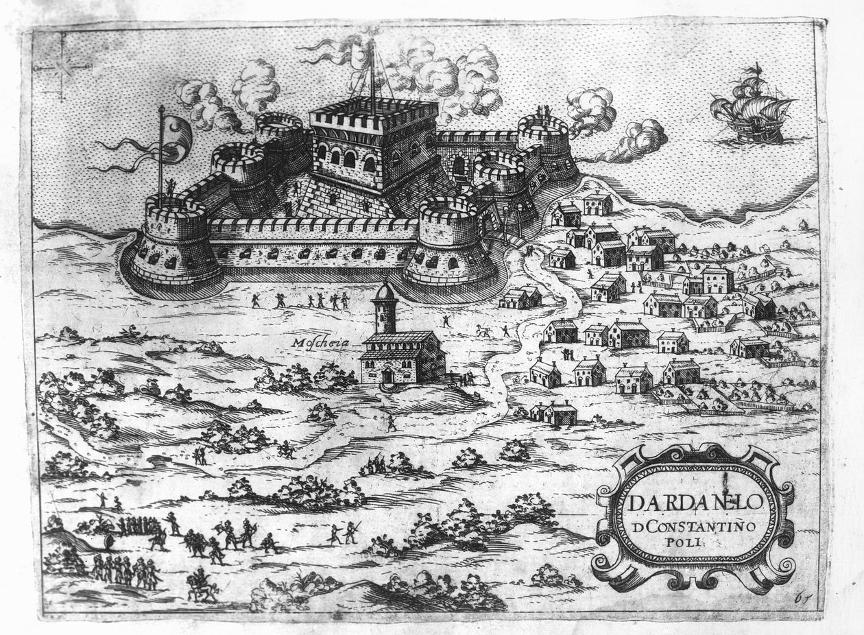 A fortaleza em Constantinopla de Italian School
