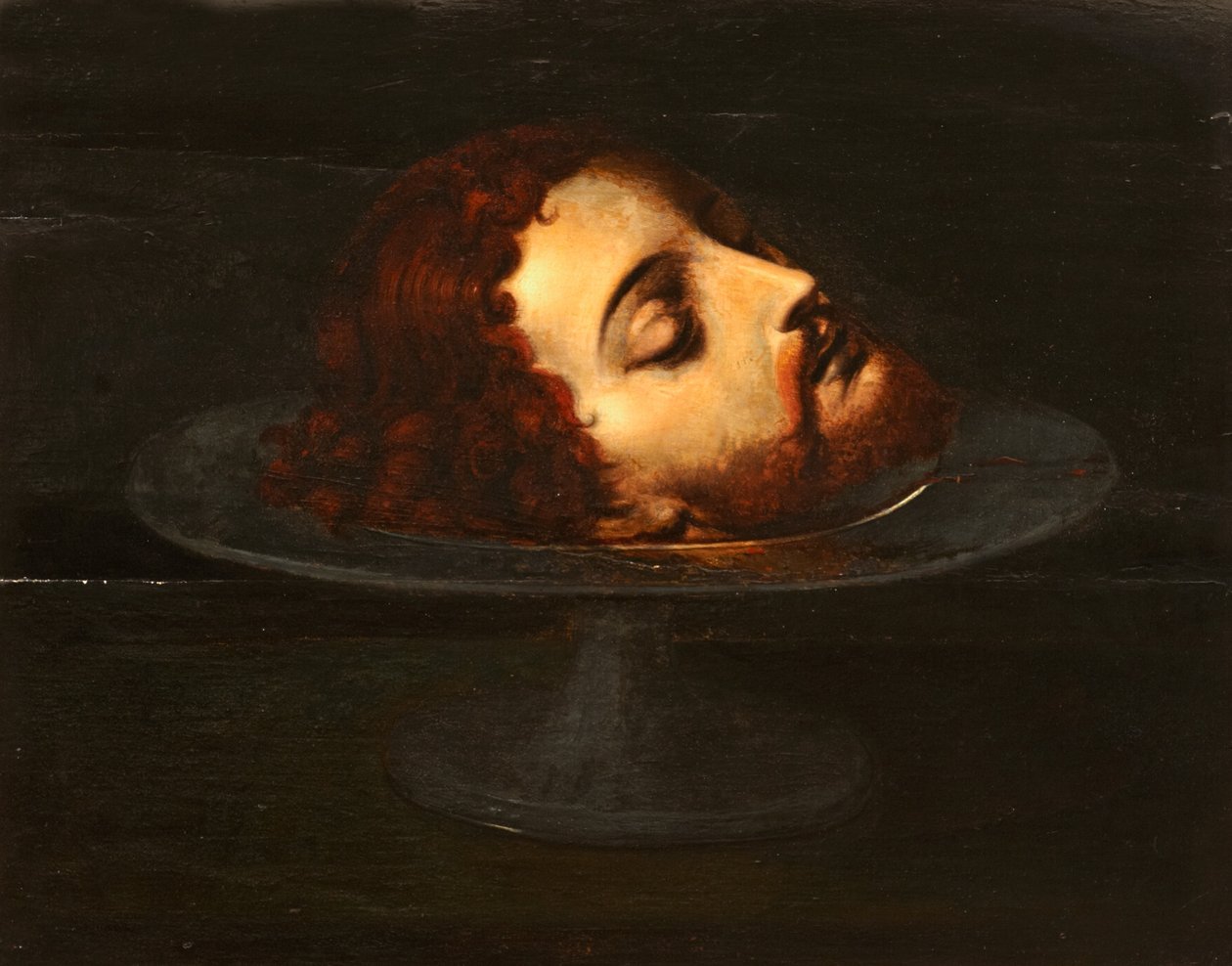 A cabeça de São João Batista em um carregador de Italian School