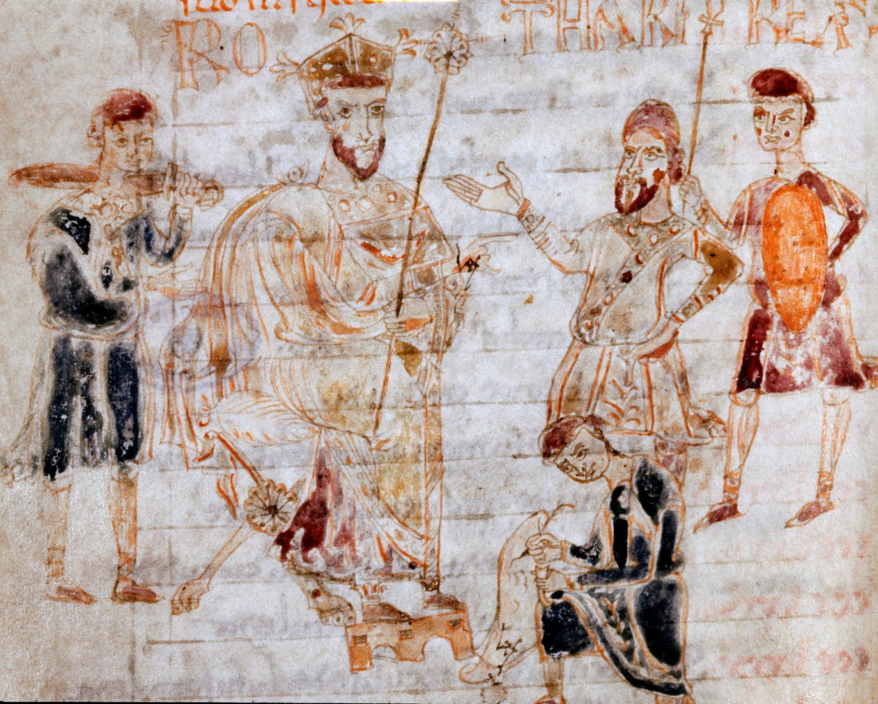 O Rei Lombardo Rothari (ou Rotari) (falecido em 652) publicou em 22/11/643 sua edição para Pavia Page do manuscrito (ms. 4) "Codex Legum Longobardorum" (ou Langobardorum) descrevendo as leis do reino Lombardo estabelecidas pelo Rei Rothari de Italian School